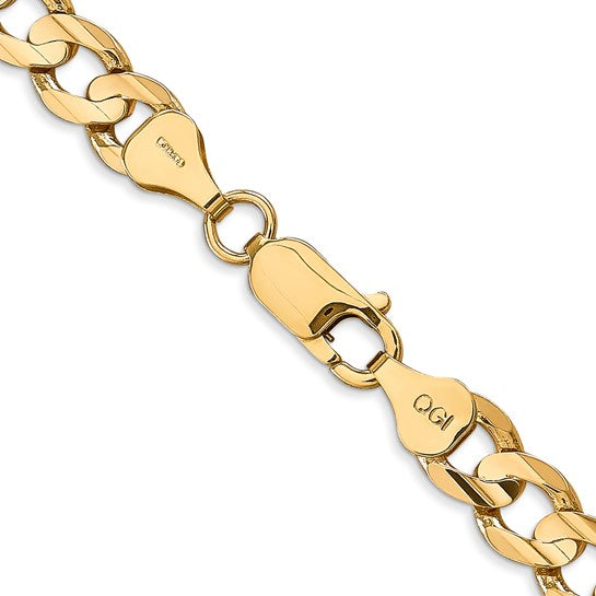 14k 6.75mm Open Concave Curb Chain