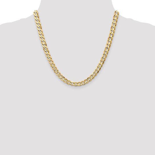 14k 6.75mm Open Concave Curb Chain
