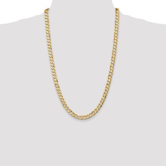 14k 6.75mm Open Concave Curb Chain