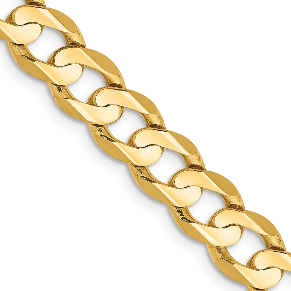 14K Yellow Gold Open Concave Curb Chain — 6.75 mm