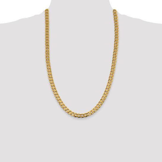 14k 7.5mm Open Concave Curb Chain