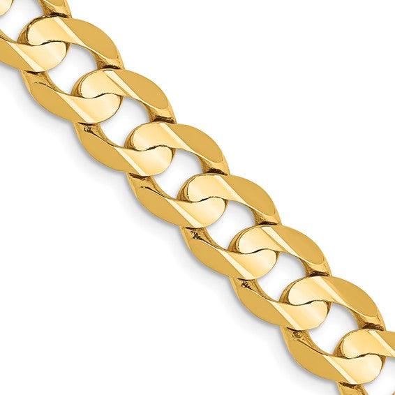 14k 7.5mm Open Concave Curb Chain