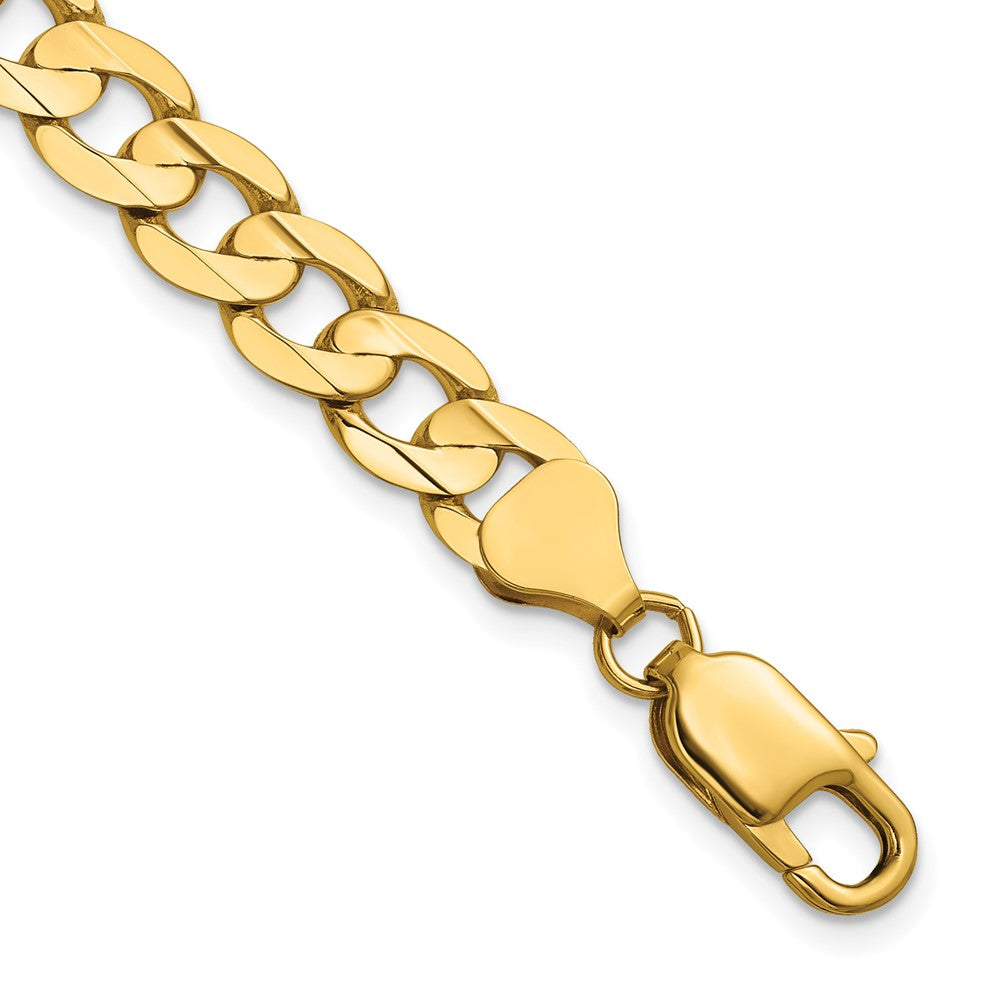 14K Yellow Gold Open Concave Curb Chain — 7.5 mm