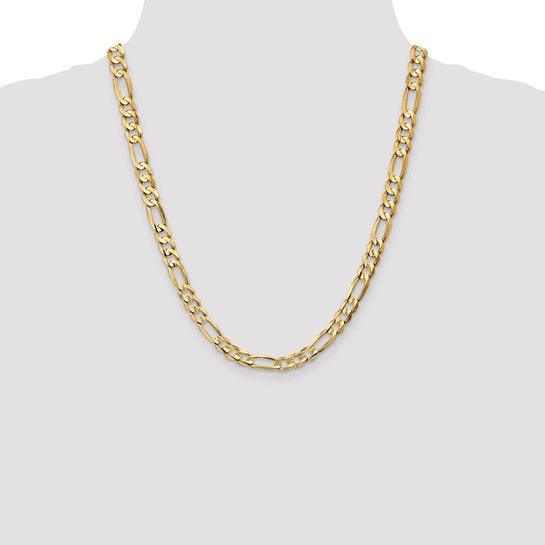 14k 6mm Concave Open Figaro Chain