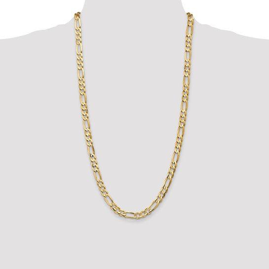 14k 6.75mm Concave Open Figaro Chain