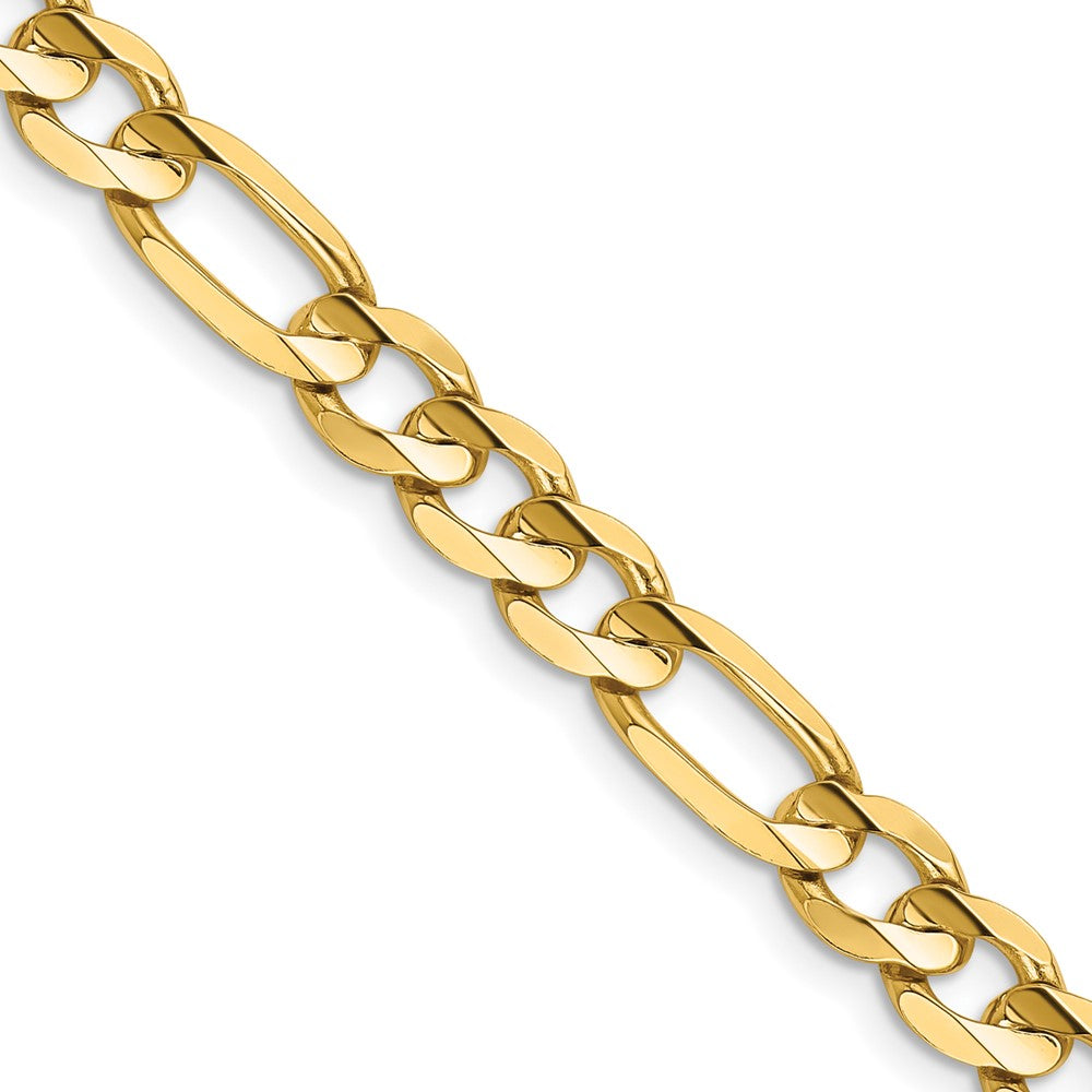 14K Yellow Gold Concave Open Figaro Chain — 6.75 mm