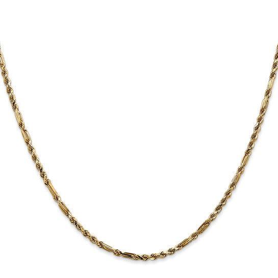 14k 2.25mm Milano Rope Chain