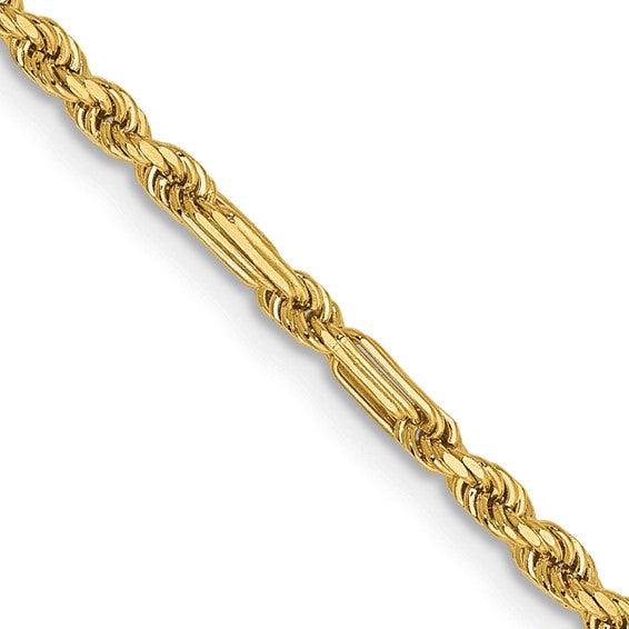 14k 2.25mm Milano Rope Chain