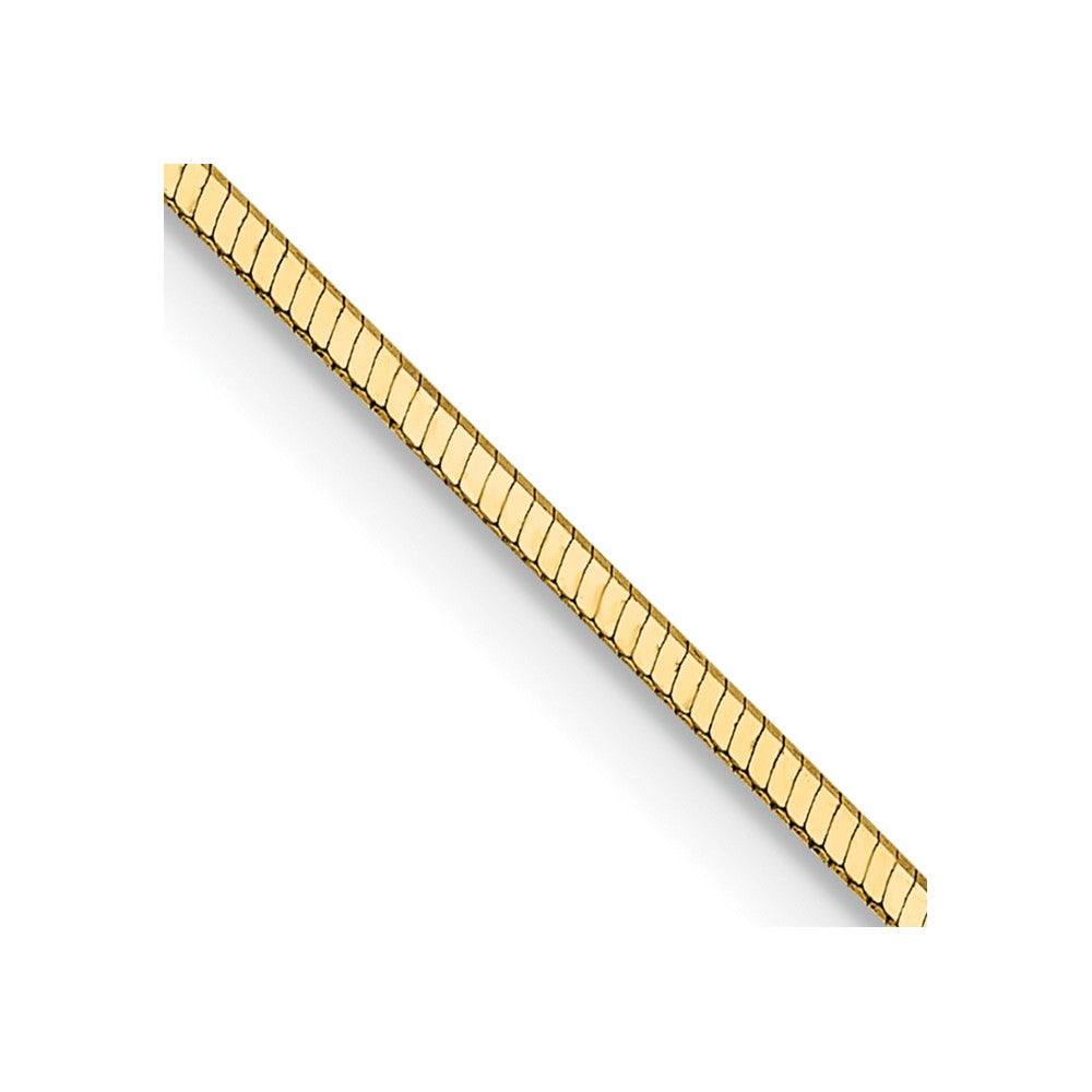 14K Yellow Gold Octagonal Snake Chain — 1 mm