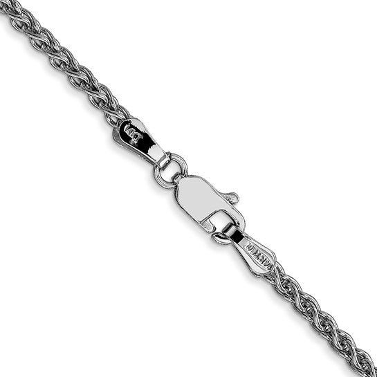 14k White Gold 2.1mm Spiga Chain