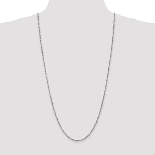 14k White Gold 2.1mm Spiga Chain