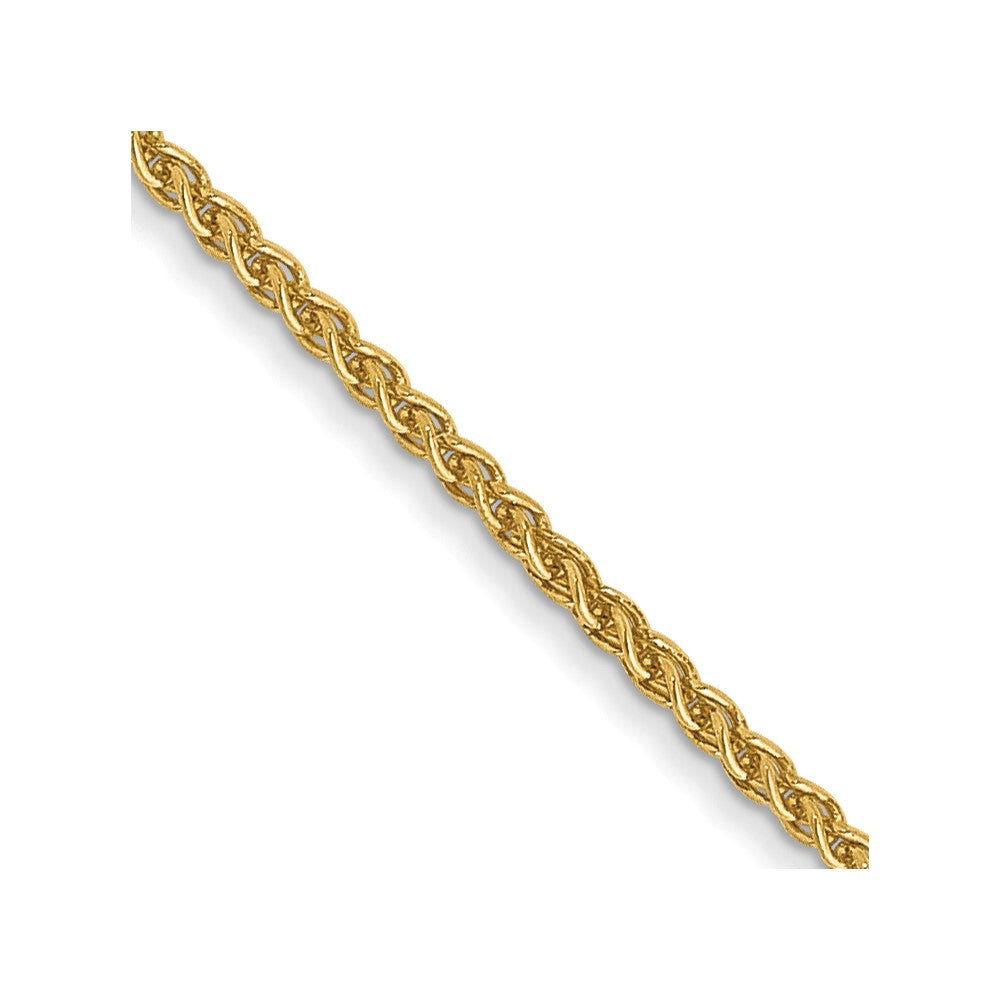 14K Yellow Gold Solid Polished Spiga Chain — 1.05 mm