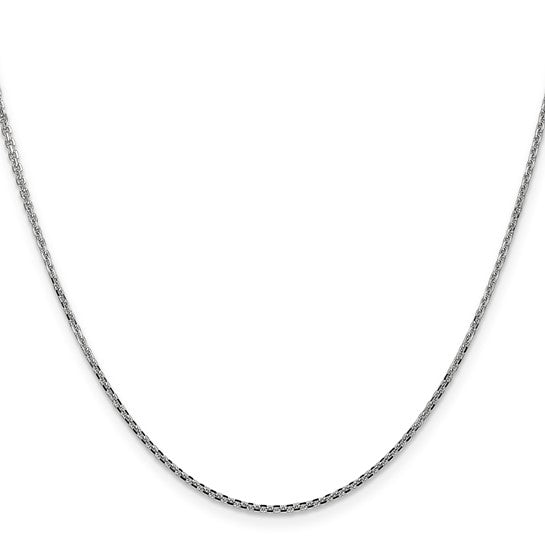 14k White Gold 1.45mm Solid Diamond Cut Cable Chain