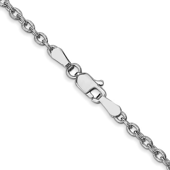 14k White Gold 2.40mm Cable Chain