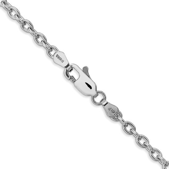 14k White Gold 3.2mm Cable Chain