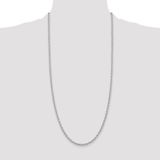 14k White Gold 3.2mm Cable Chain