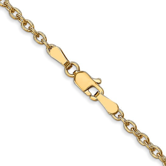 14k Round Open Link Cable Chain