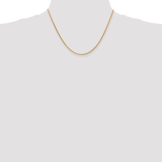 14k 1.9mm Diamond-Cut Parisian Wheat Chain