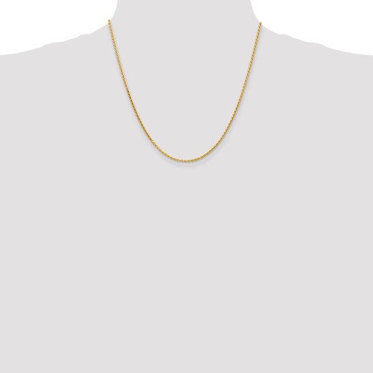 14k 1.9mm Diamond-Cut Parisian Wheat Chain