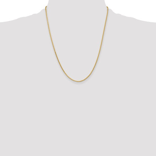 14k 1.9mm Diamond-Cut Parisian Wheat Chain