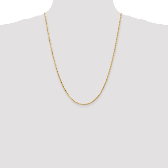 14k 1.9mm Diamond-Cut Parisian Wheat Chain