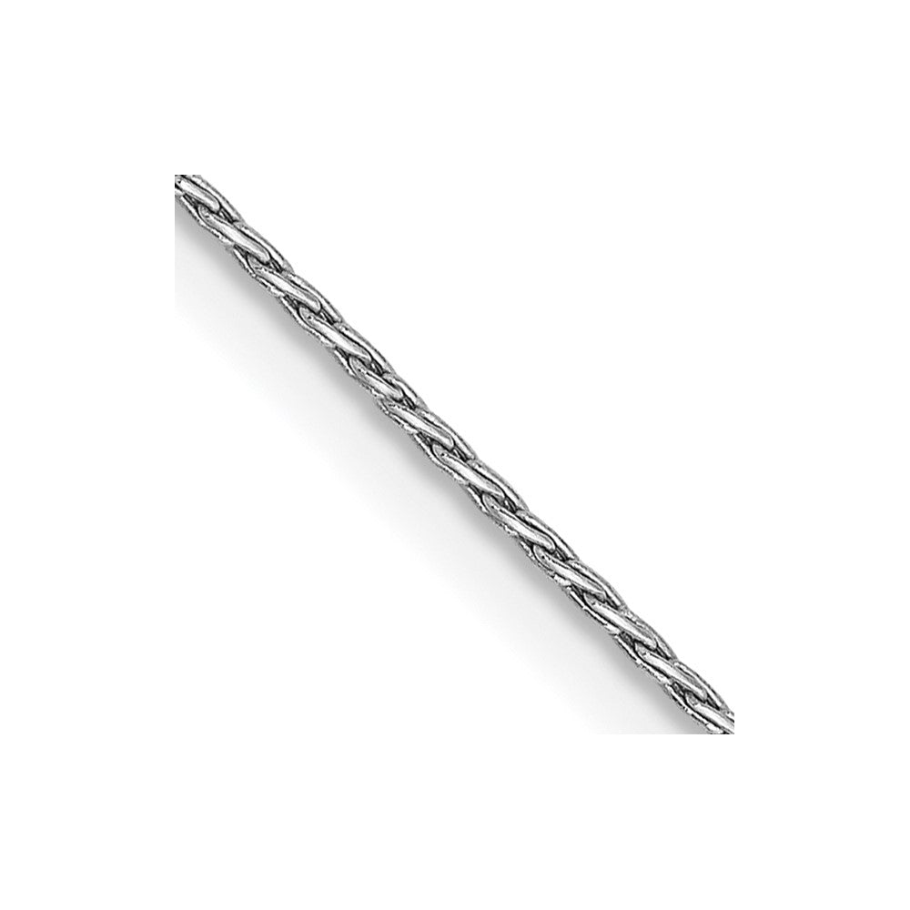 14K White Gold Round Parisian Wheat Chain — 0.7 mm