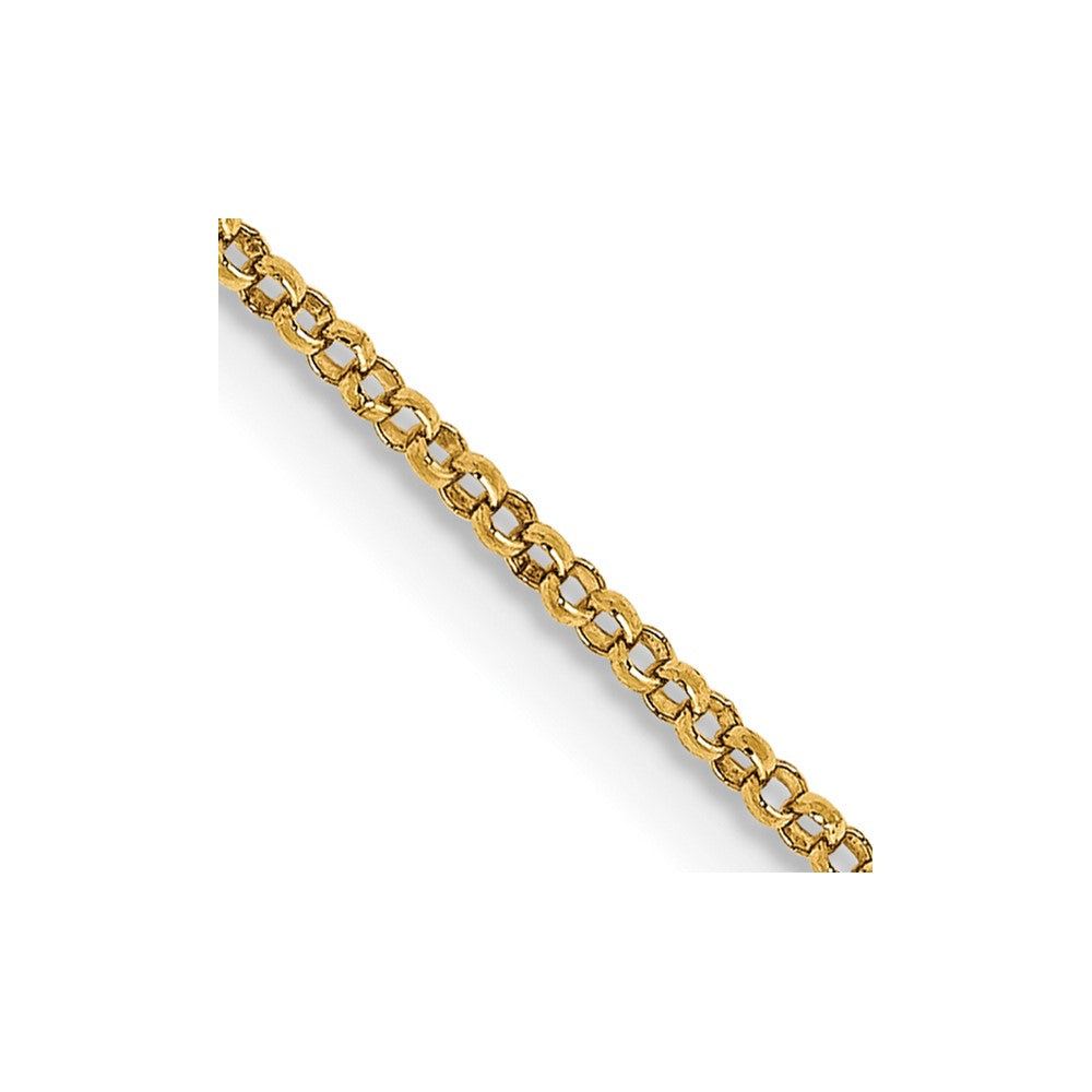 14K Yellow Gold Rolo Pendant Chain — 1.15 mm