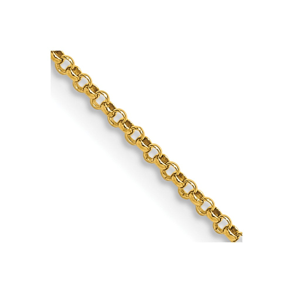 14K Yellow Gold Rolo Pendant Chain — 1.55 mm