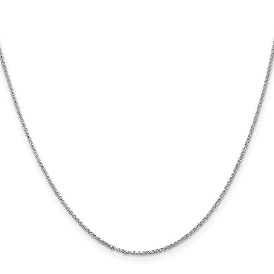 14k White Gold 1.15mm Rolo Chain