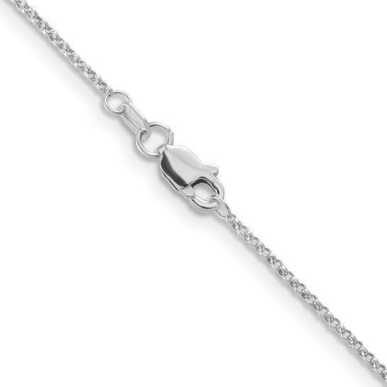 14k White Gold 1.15mm Rolo Chain