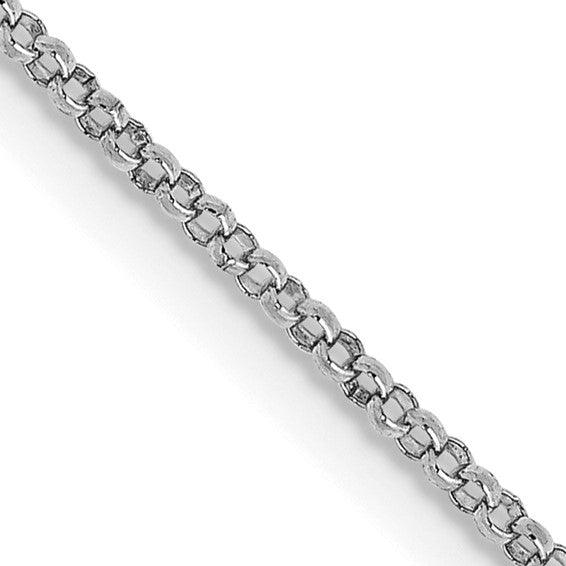 14k White Gold 1.15mm Rolo Chain