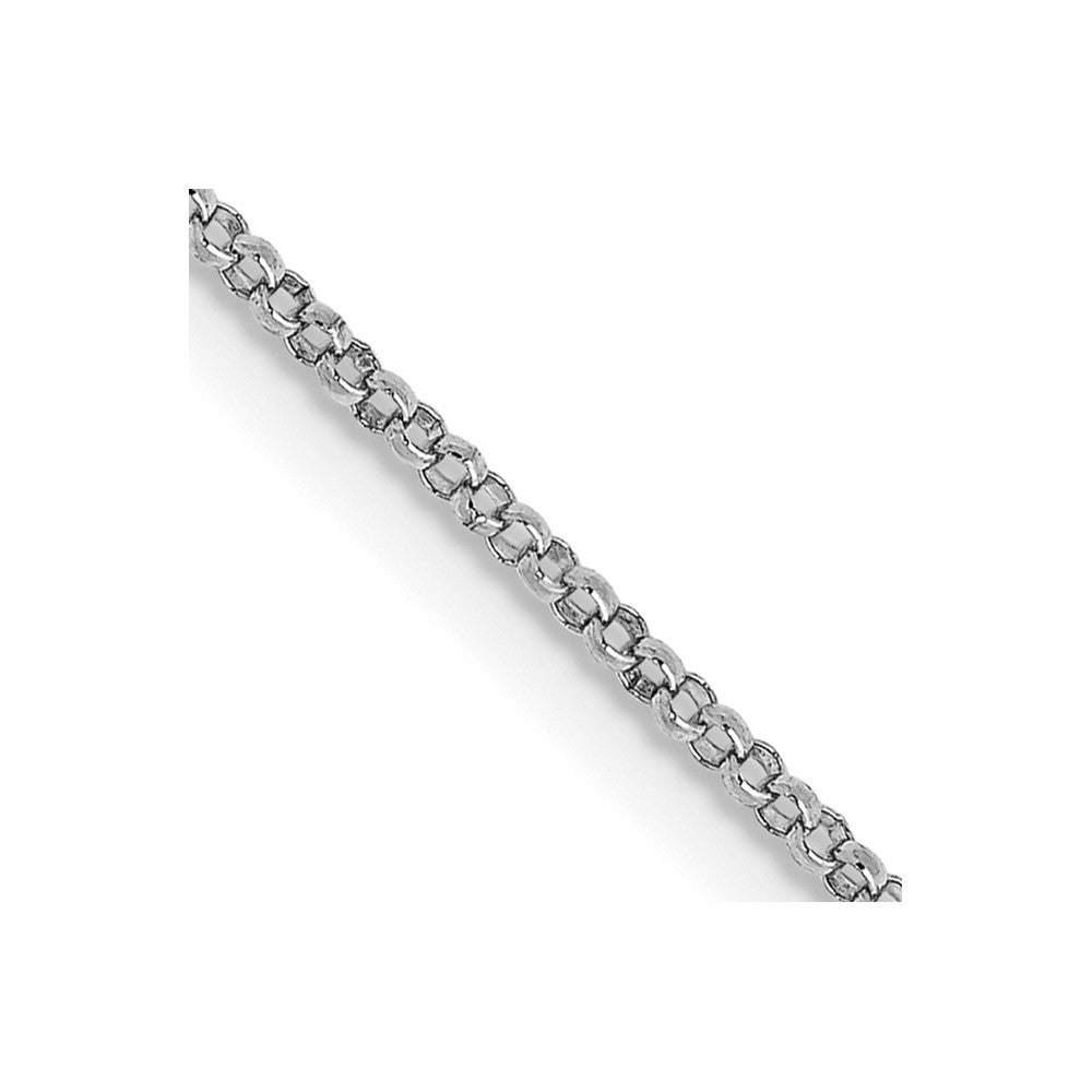 14K White Gold Rolo Chain — 1.15 mm