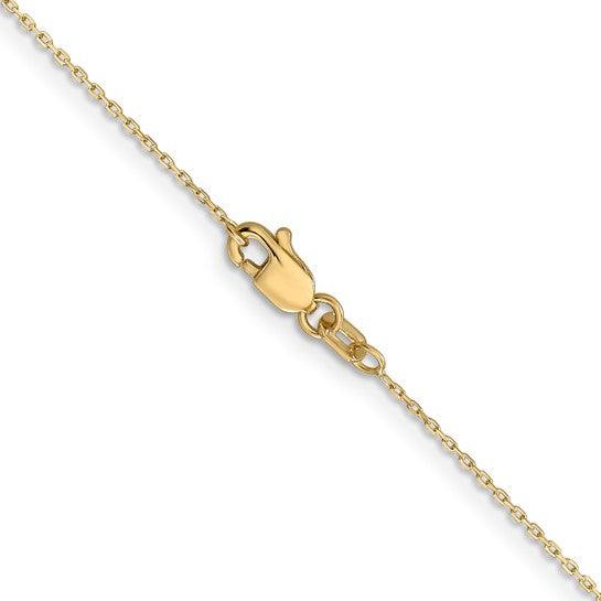 14k 0.80mm Diamond Cut Cable Chain