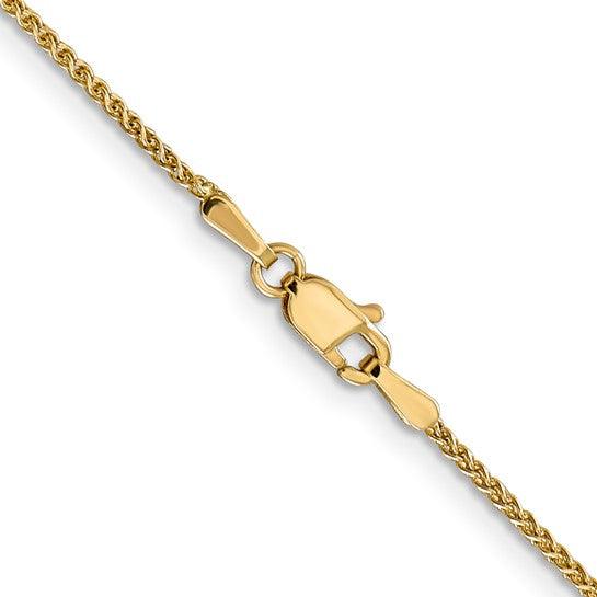 14k 1.2mm Diamond Cut 14 Inch Spiga Chain