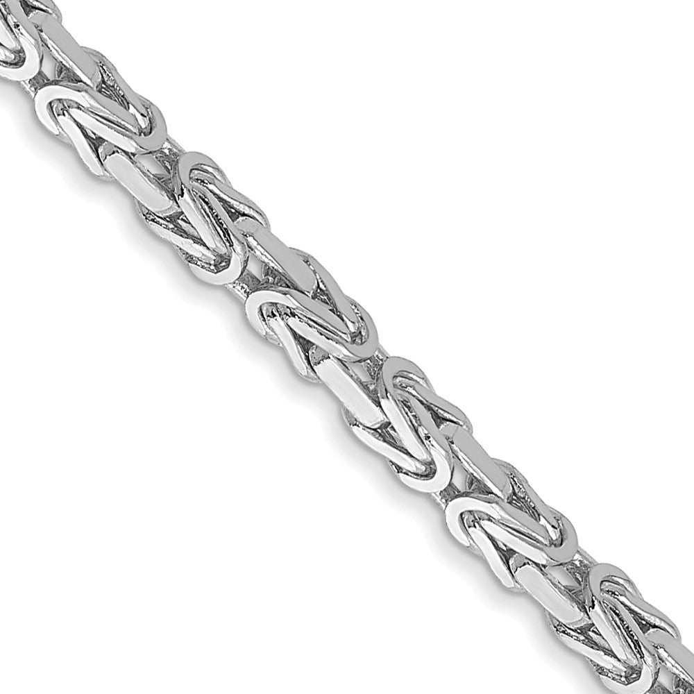 14K White Gold Byzantine Chain — 2 mm