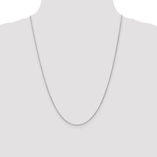 14k White Gold 1.3mm Heavy-Baby Rope Chain