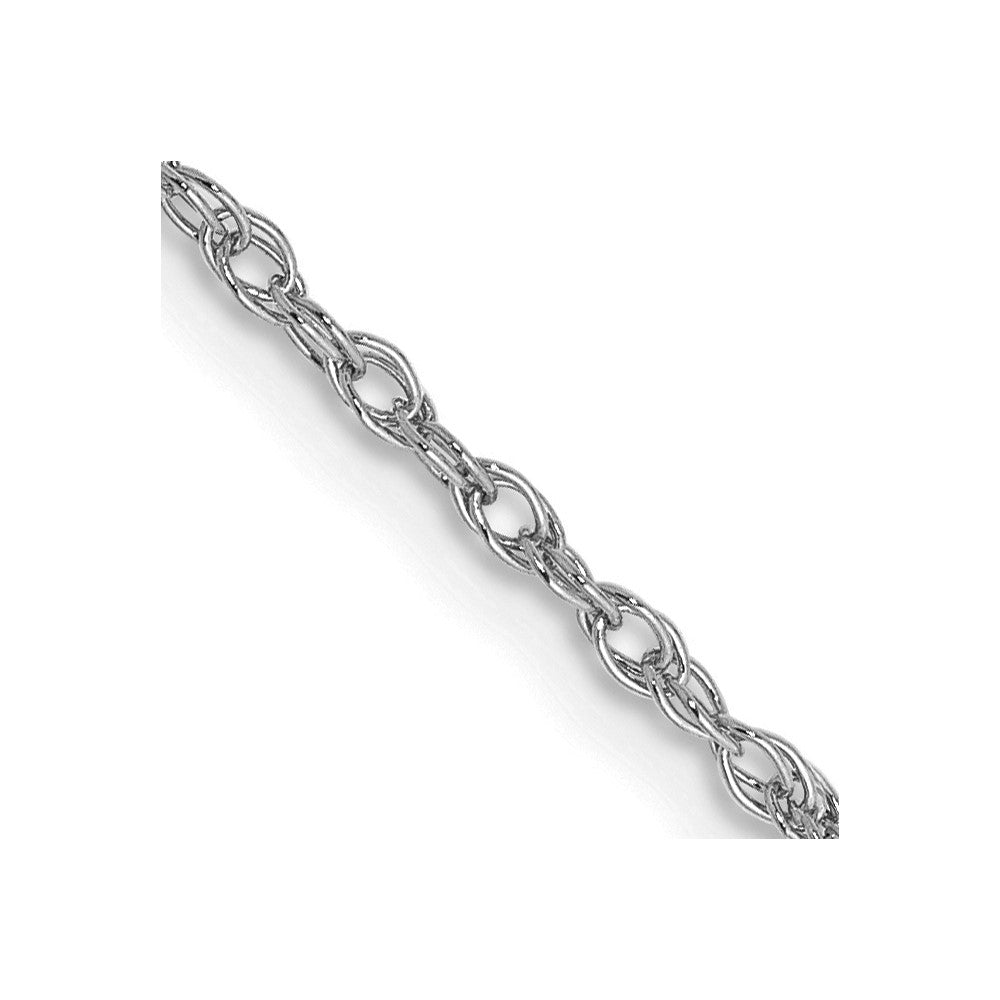 14K White Gold Heavy Baby Rope Chain — 1.3 mm