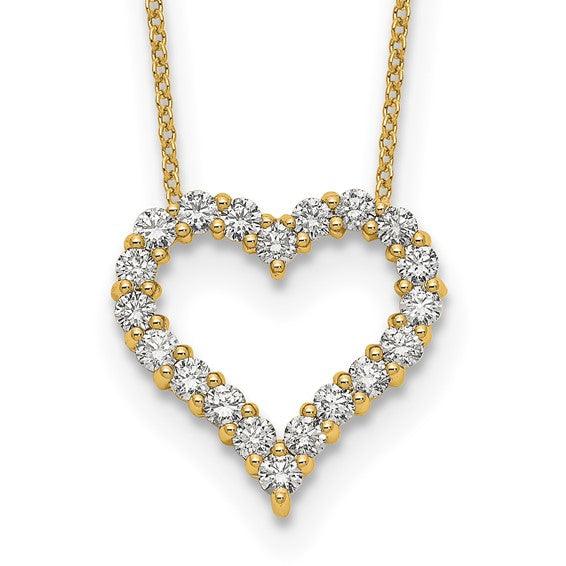 14k Lab Grown Diamond Heart Pendant Necklaces