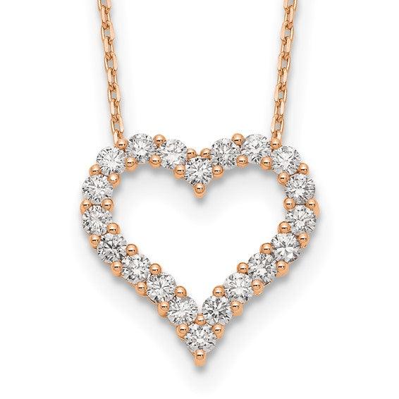 14k Lab Grown Diamond Heart Pendant Necklaces