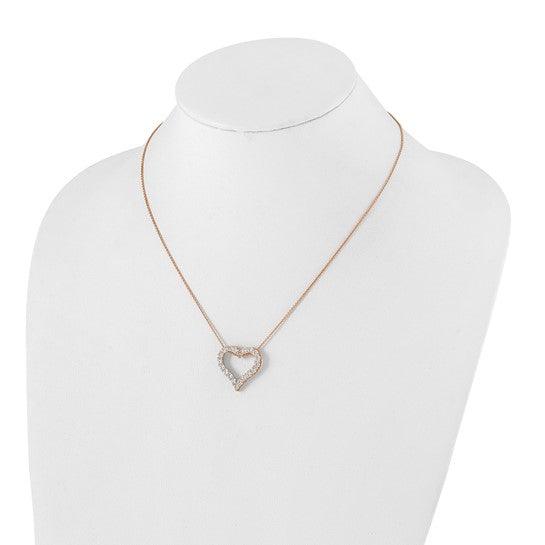 14k Lab Grown Diamond Heart Pendant Necklaces