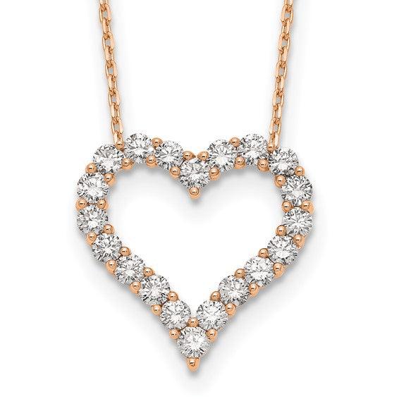 14k Lab Grown Diamond Heart Pendant Necklaces