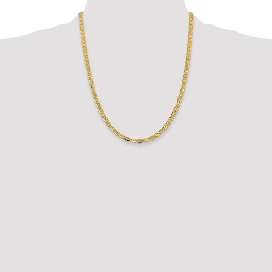 14k 4.65mm Tri-color Pave Valentino Chain