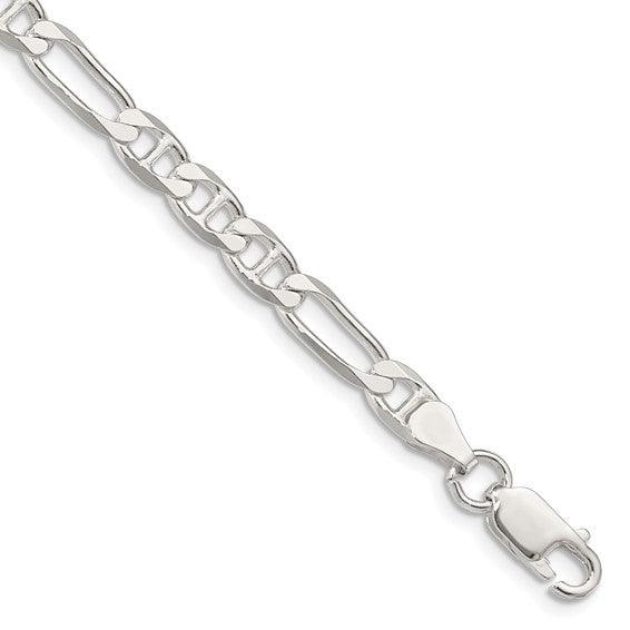 Sterling Silver 5.5mm Figaro Anchor Bracelet