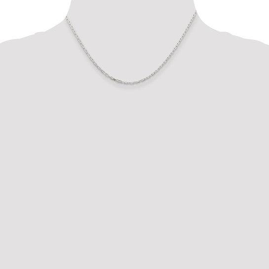 Sterling Silver 3.5mm Diamond Cut Open Link Cable Chain