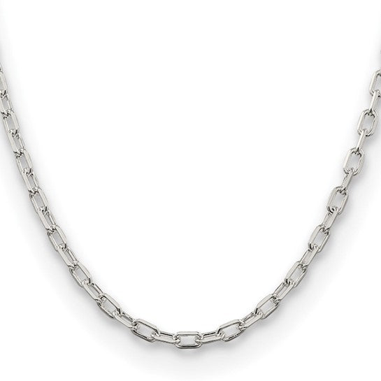 Sterling Silver 4.3mm Diamond-Cut Long Link Cable Chain