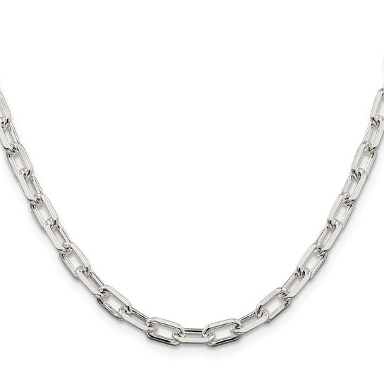 Sterling Silver 5.5mm Diamond Cut Open Link Cable Chain