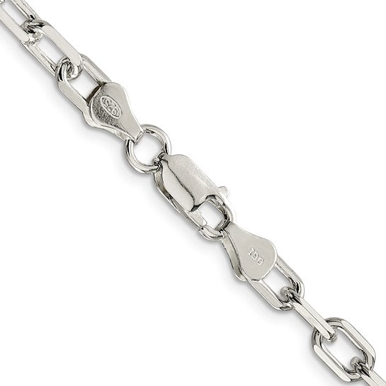 Sterling Silver 5.5mm Diamond Cut Open Link Cable Chain