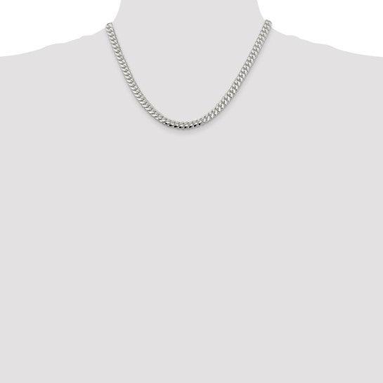 Sterling Silver 6.4mm Polished Domed Curb Chain