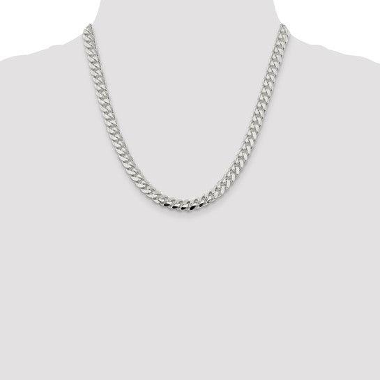 Sterling Silver 7.8mm Domed Curb Chain
