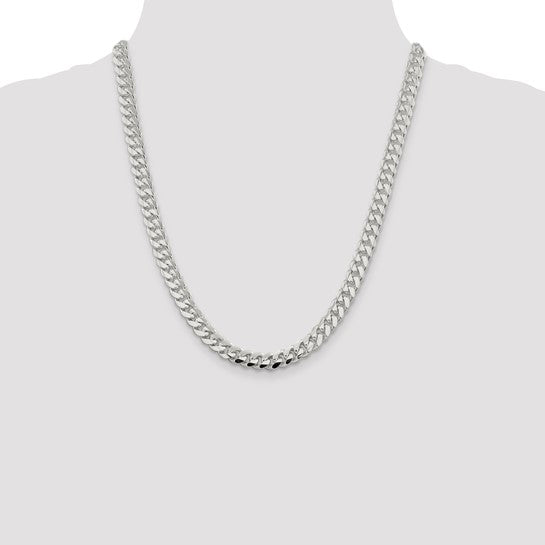 Sterling Silver 7.8mm Domed Curb Chain